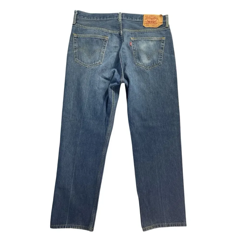 Levi’s 501 Jeans Men’s‎ 38x33 (Fits 36x30) Button Fly Red Tab Straight Leg Blue